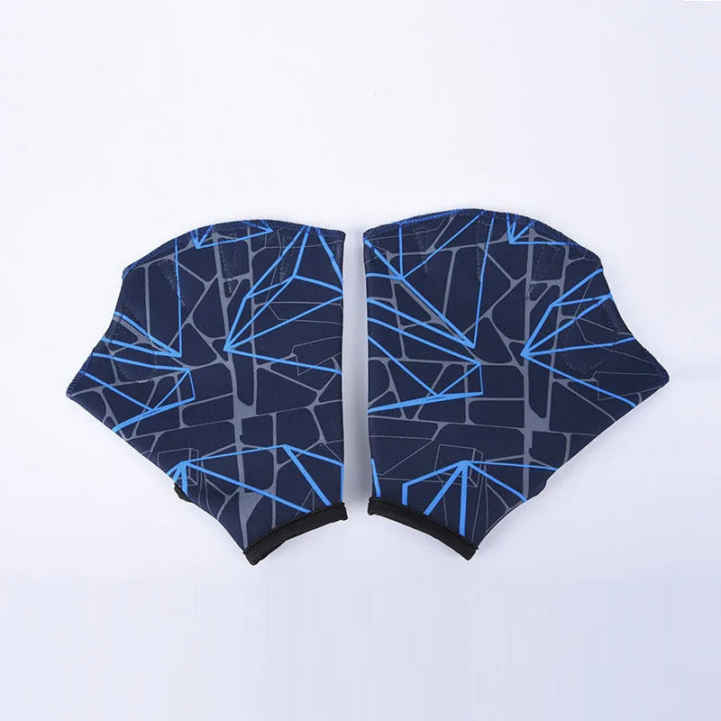 Duck feet webbed swimming gloves in multiple colour prints with nylon construction