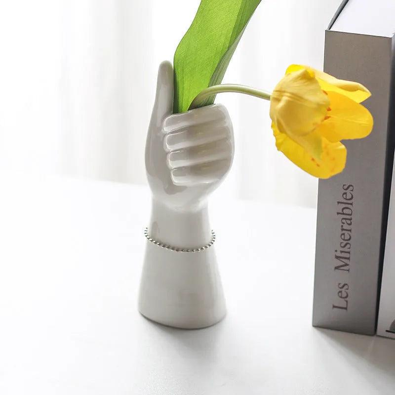 Porcelain human body vase figurine, colour glaze finish, bright fibre optic small girl style, 19cm height