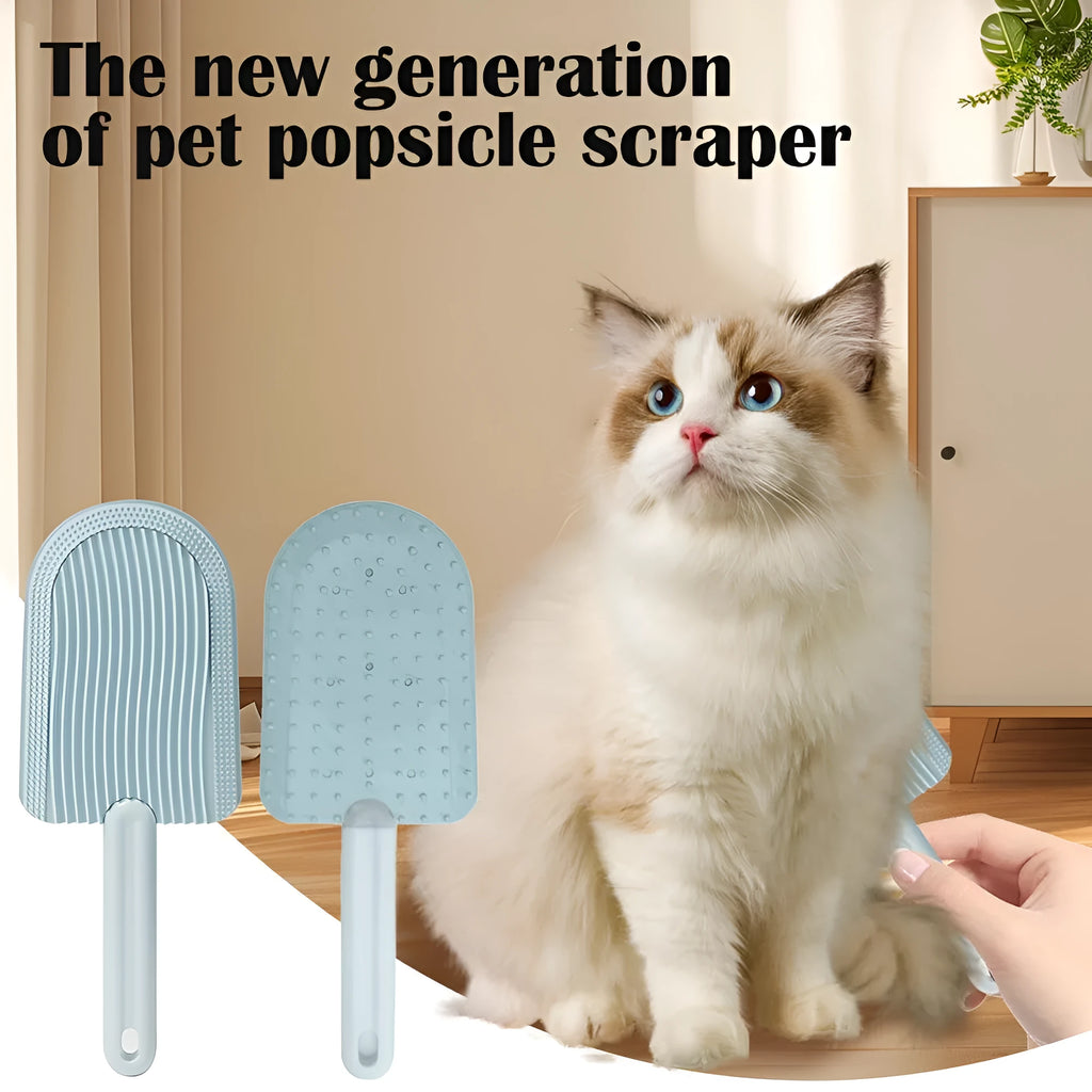 Green ice cream pet shaver grooming brush for cats and dogs with soft silicone bristles
