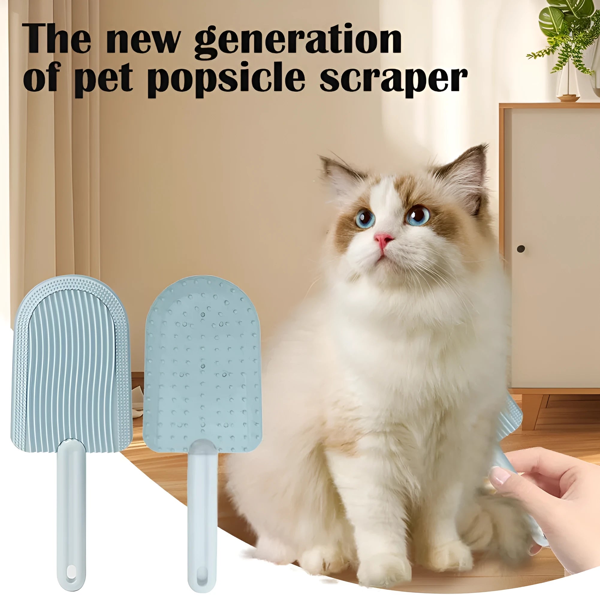 Green ice cream pet shaver grooming brush for cats and dogs with soft silicone bristles