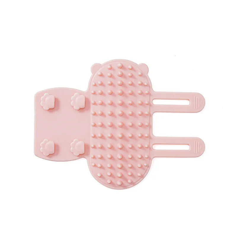 Silicone wall-mounted cat scratching comb with adjustable strap in four colour options