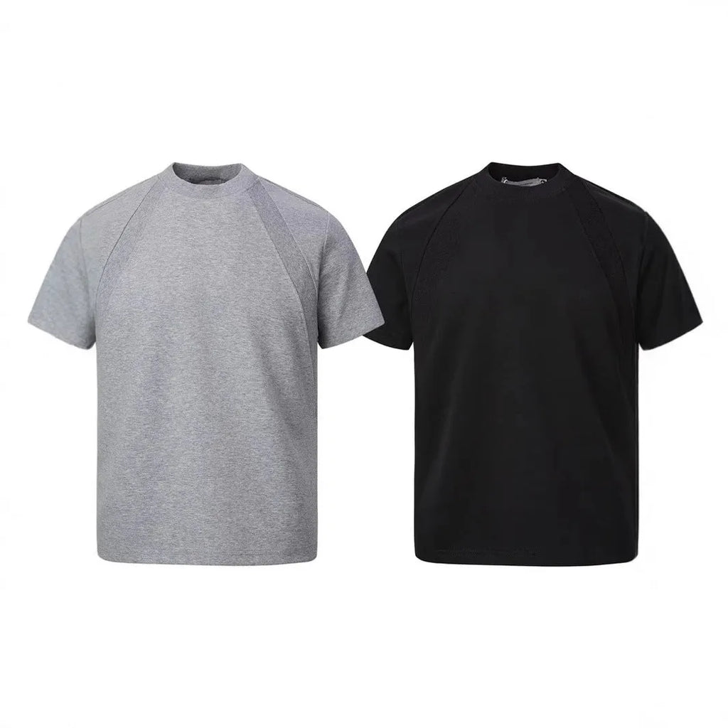Loose fit short sleeve casual top in black, grey or white.