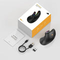 SeenDa black vertical ergonomic wireless mouse with charging cable and adapter