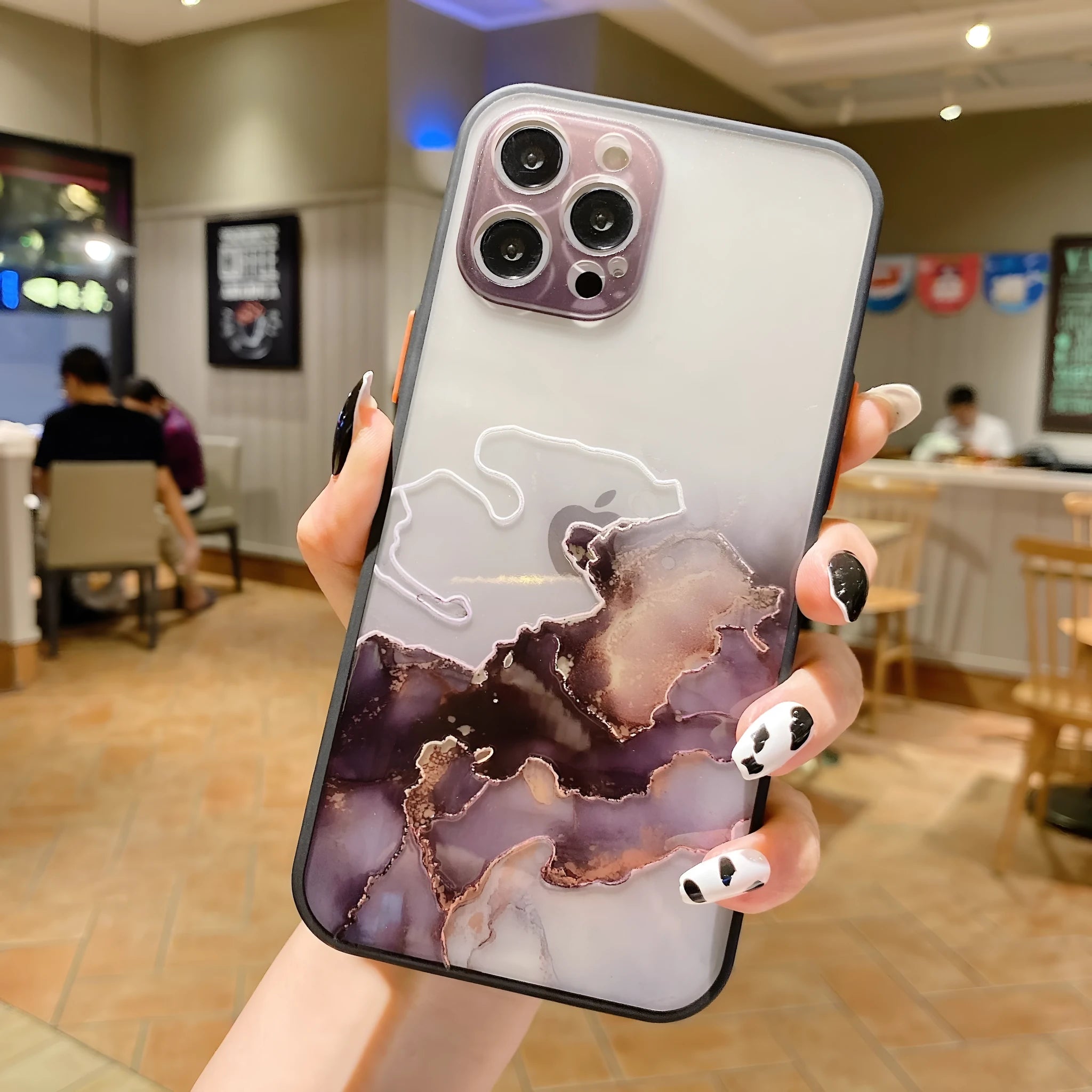 Watercolour shell print contrast colour TPU phone case for iPhone 11 in T1 ink blue