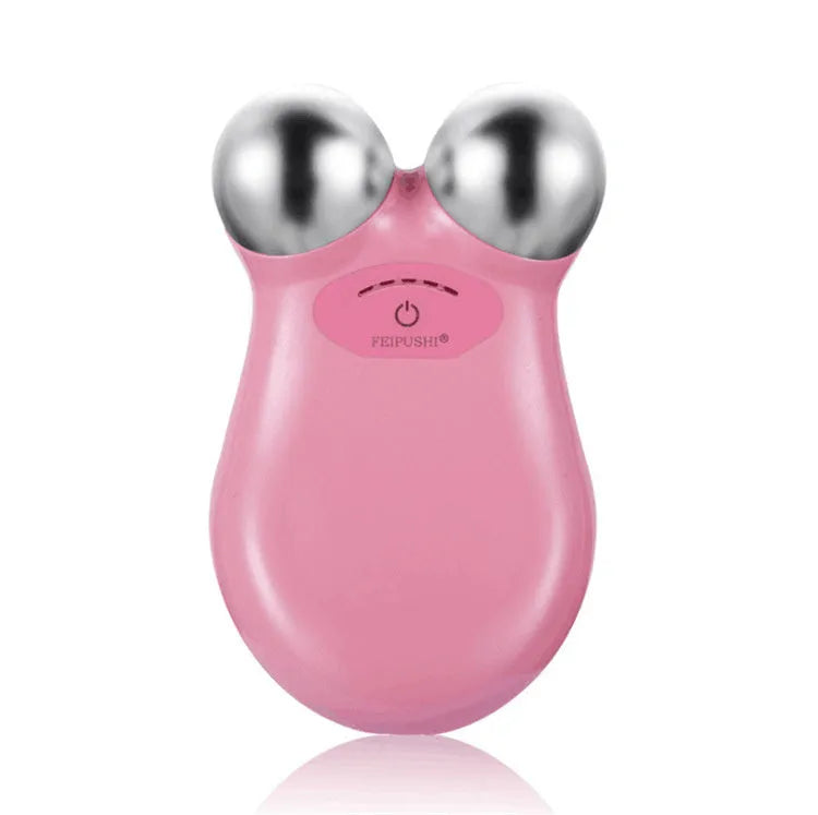 Pink and white micro current facial lifting device HS-858 for skin rejuvenation