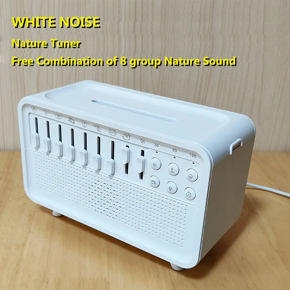 White European geometric stereo 3-in-1 Bluetooth speaker white noise machine humidifier with USB night light