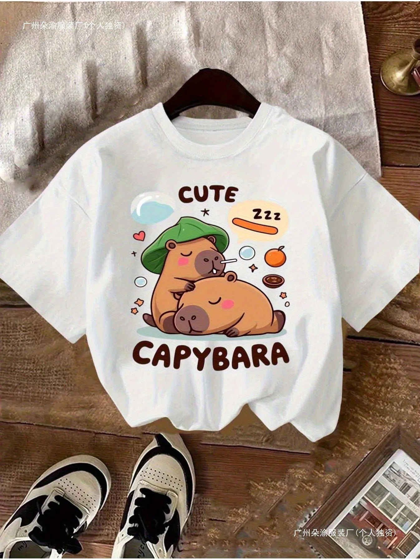 Children's cotton round neck short sleeve T-shirt in sports style, three colour options