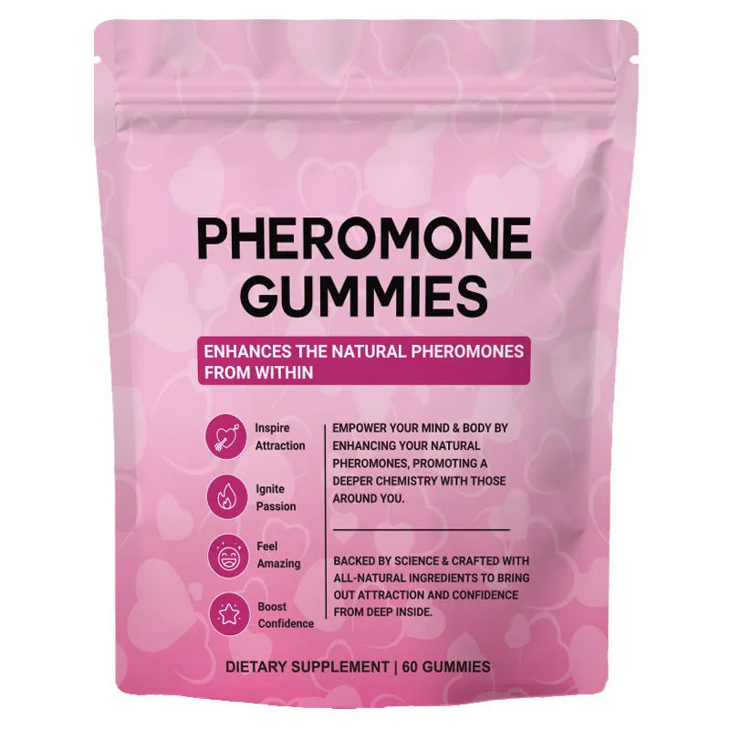 60 edible pheromone gummy tablets in resealable packaging for household insect control