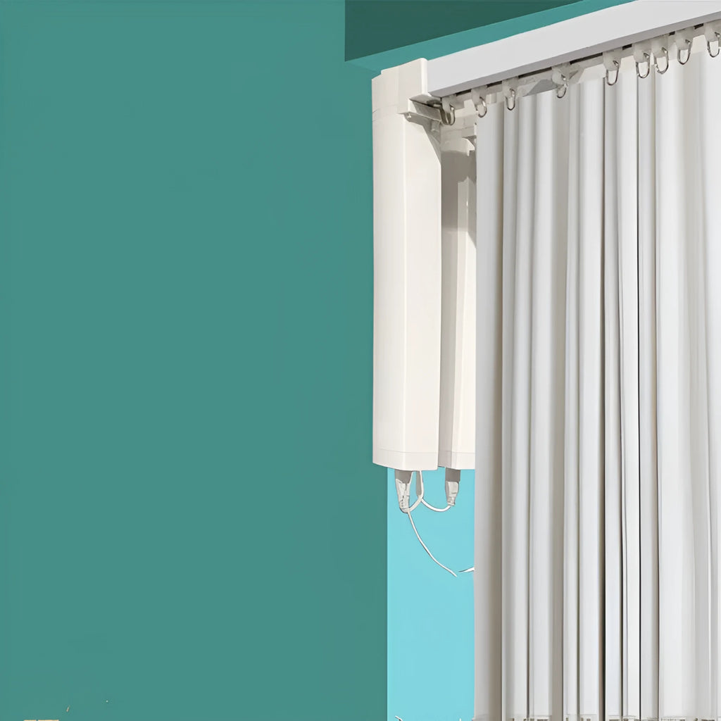 Smart curtain motor kit with aluminium track, remote control, and rechargeable lithium battery