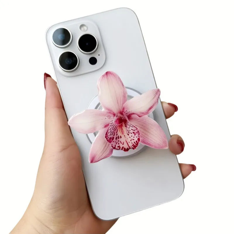 Phalaenopsis Flowers Cellphone Airbag Support magnetic acrylic phone holder in multiple colours