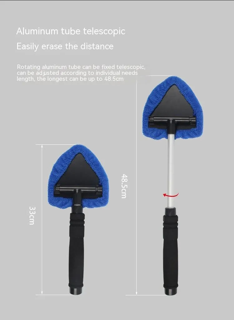 Car windshield cleaning brush with plastic bristles in green, red and blue colour options