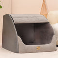 Classic gray washable dog bed with removable cover for medium to large dogs including golden retrievers