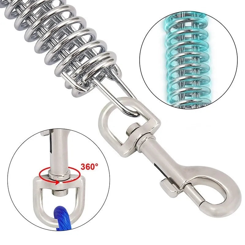 Dog hand holding rope leash with martin buckle in multiple colours and lengths with steel wire core