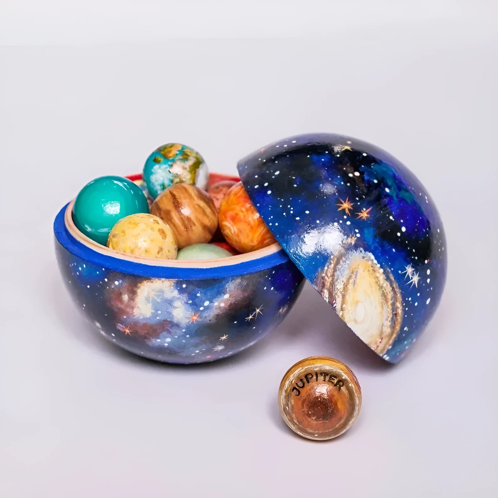 Planet Sun World plastic resin craft model in modern simplicity style on display