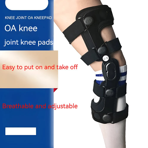 Black anterior ligament knee pad supporter showing anatomical design and adjustable straps