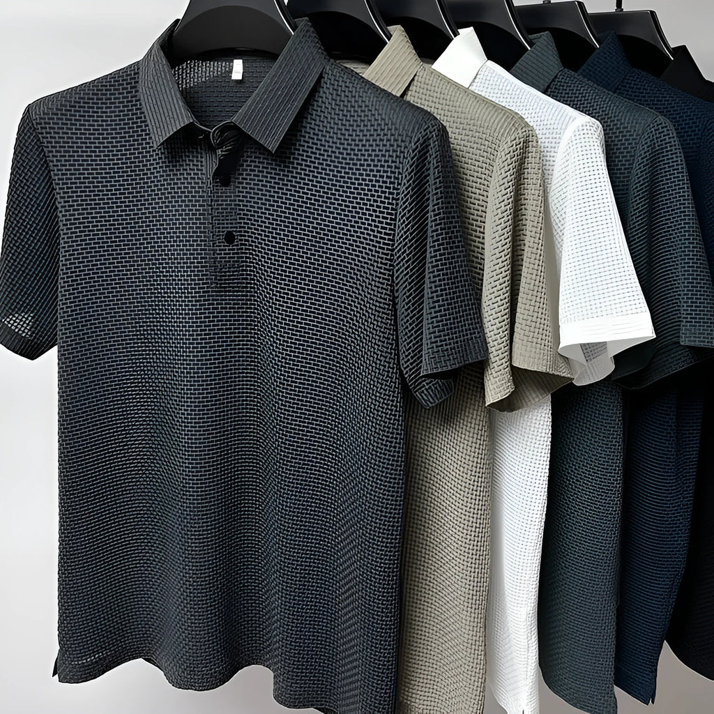 Mens mesh ice silk short sleeve T-shirt in loose fit, solid colour summer top, sizes M to XXXXL