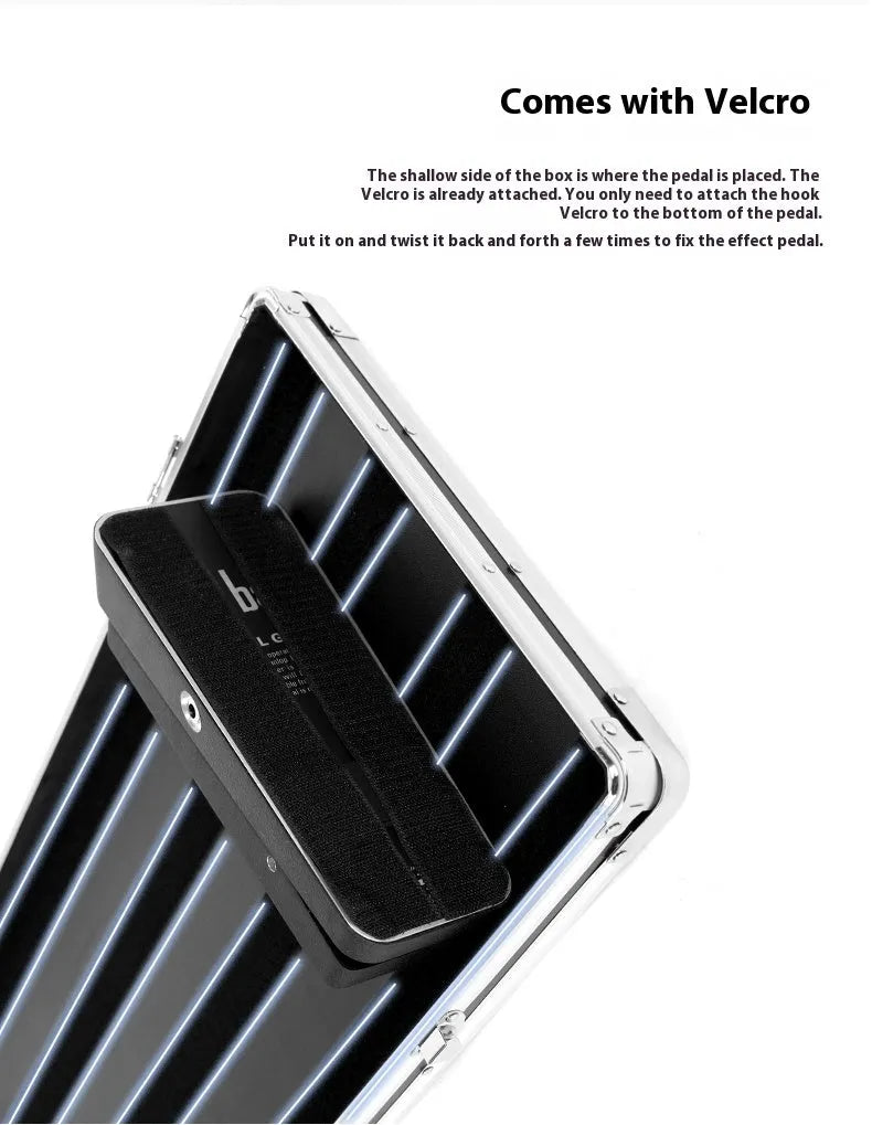 T-EC8 trumpet style aviation flight case for guitar pedals and effects equipment.