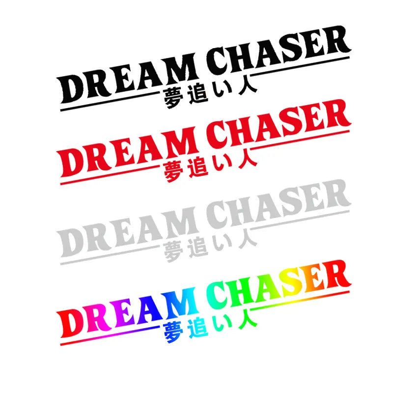 Chinese character car sticker measuring 40x7cm in PET material with seven colour options