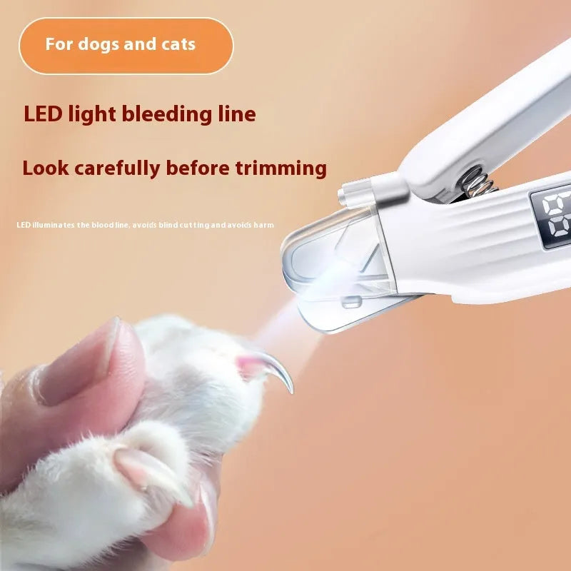 HZ8 White electric dog nail clipper with rechargeable battery and ABS plastic body