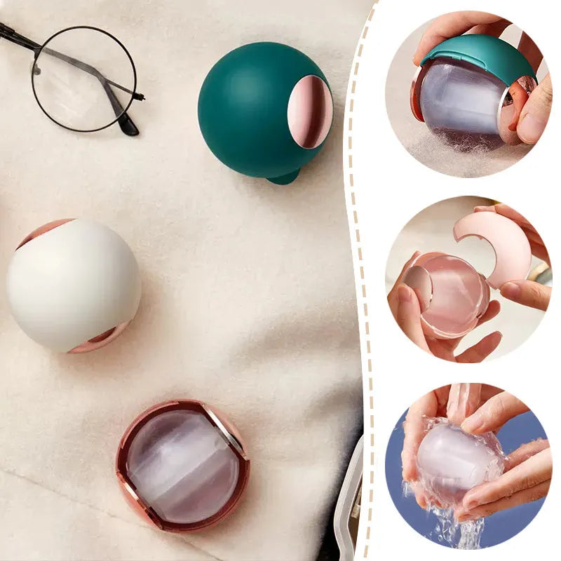 ABS plastic hair removal ball lint roller with handle in white gold colour