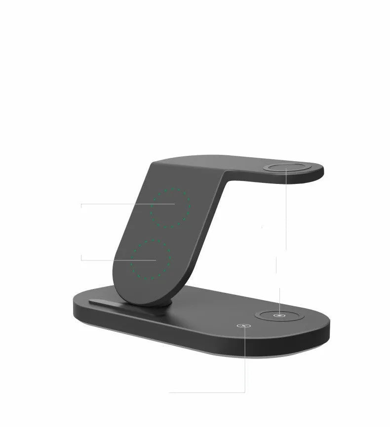 15W three-in-one wireless charger for mobile phones and watches in black and white options
