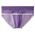 Men's lace briefs with U pouch construction in mid-rise waist design