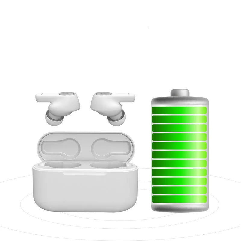 True wireless Bluetooth sports headset in pearl white or magic night black with waterproof design