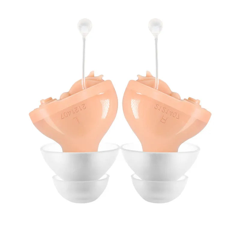 ABS hearing aid in skin colour for left ear with lightweight plastic housing