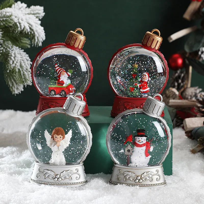 LED Christmas decoration light with simulation flame effect in snowman design
