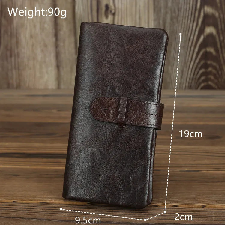 Genuine leather women's wallet with multiple card slots in brown colour showing sewing thread detailing