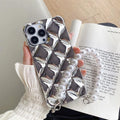 Diamond bracelet phone case with chain and flash diamond lock for Apple iPhone