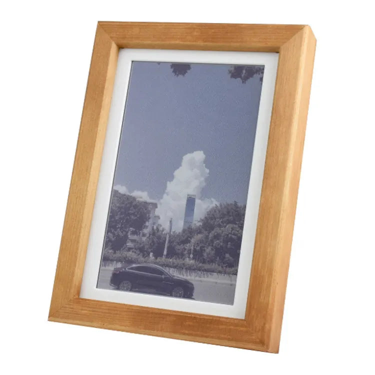 73-inch solid wood digital photo frame with rainbow band and e-ink screen 800x480 resolution