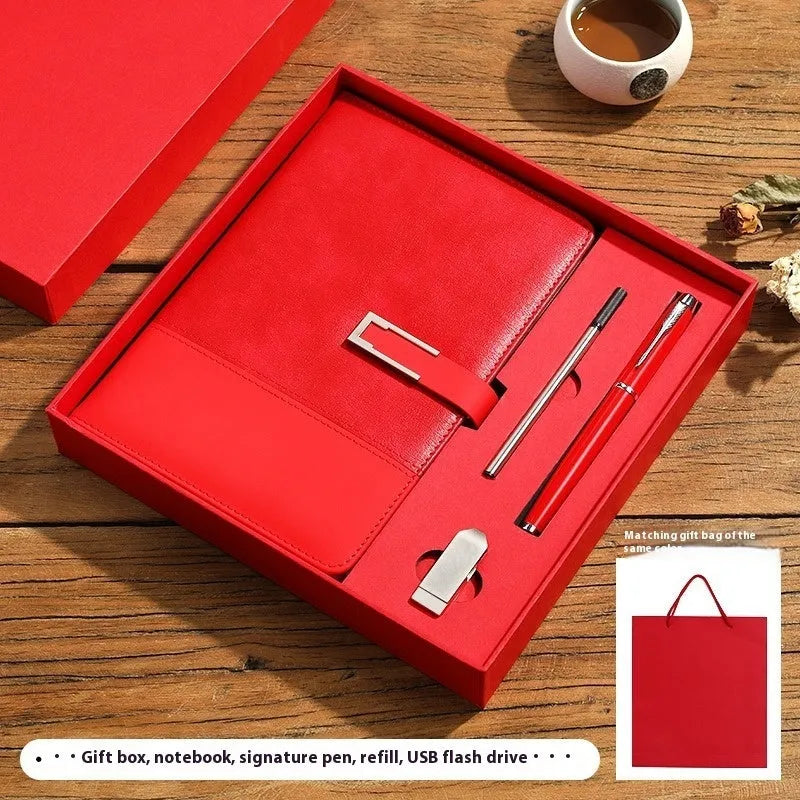 A5 notebook with pu leather cover in multiple colour options including brown, black, green, blue, and red.