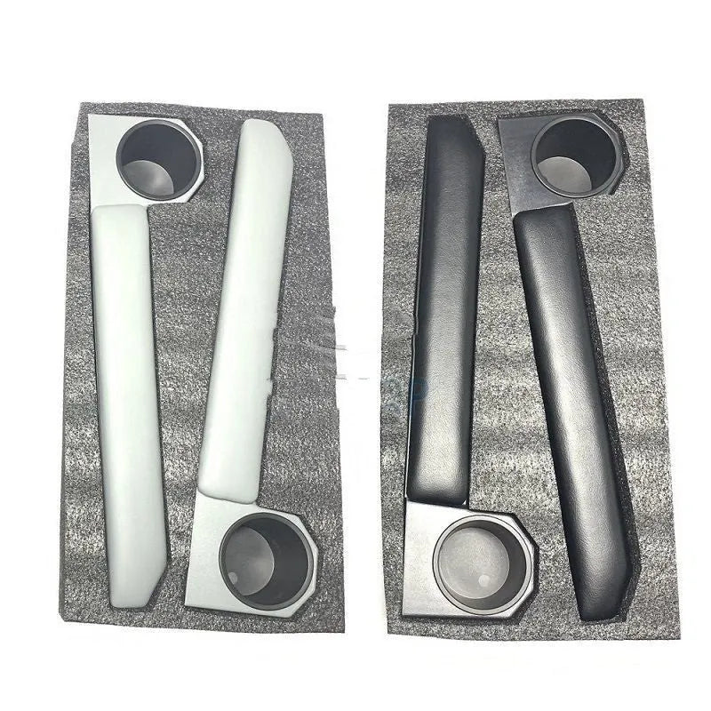 Grey car door armrest set with magnetic attachment for vehicle interior installation