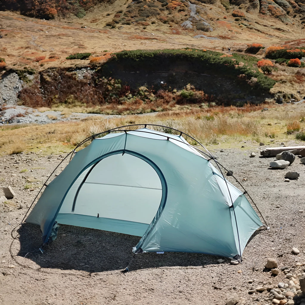 Outdoor thickened light luxury single person tent with carbon fibre frame and double-layer design in picture colour
