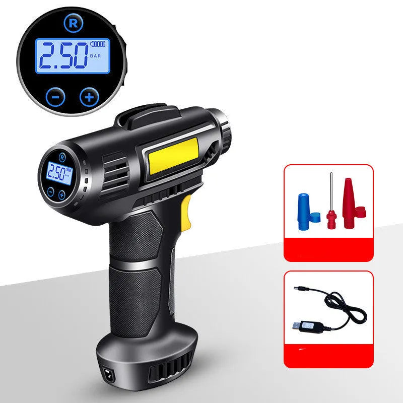 120W wireless electric tire inflator with digital display and lithium battery
