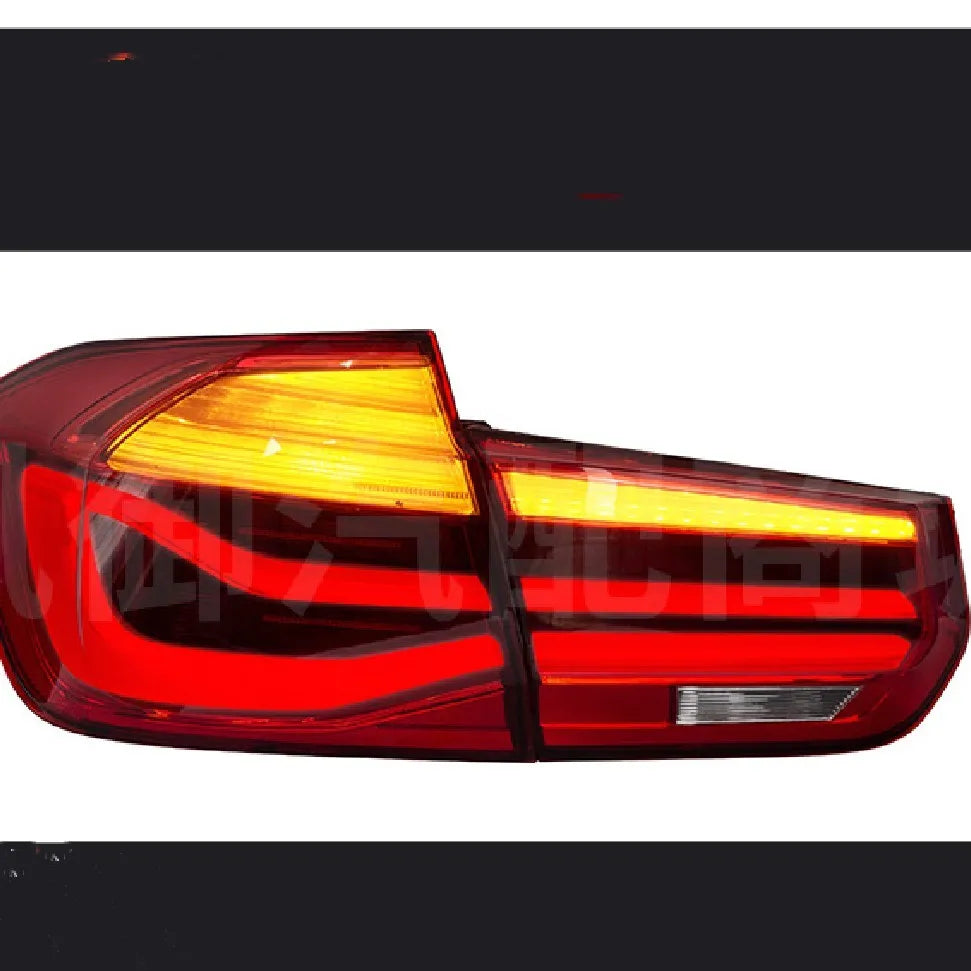 BMW 3 Series modified tail light assembly with streamer LED indicators in red or smoked black finish