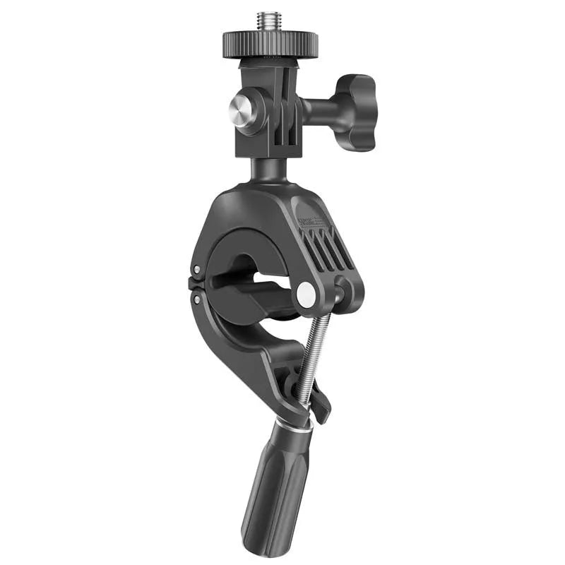 Sports camera bicycle clamp mount with TPU cushion for handlebars 22-35mm and reflector 8-16mm including triangular adapter