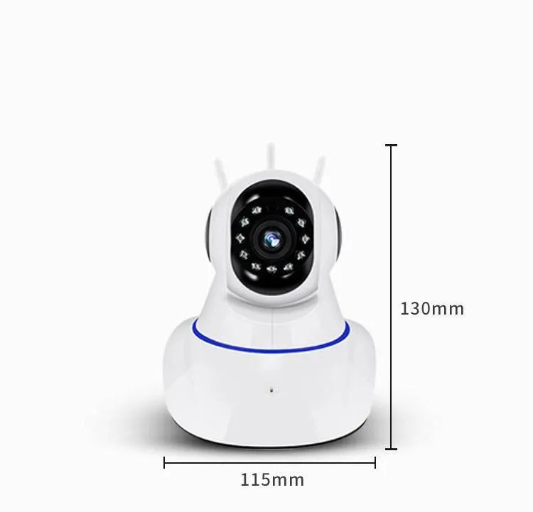 White wireless dome security camera with 3.6mm lens for HD indoor outdoor monitoring