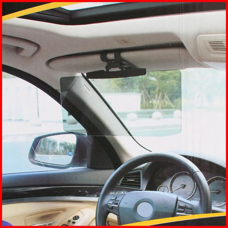 Black plastic driver anti-glare sun visor with ABS buckle and PMMA lens for general vehicle
