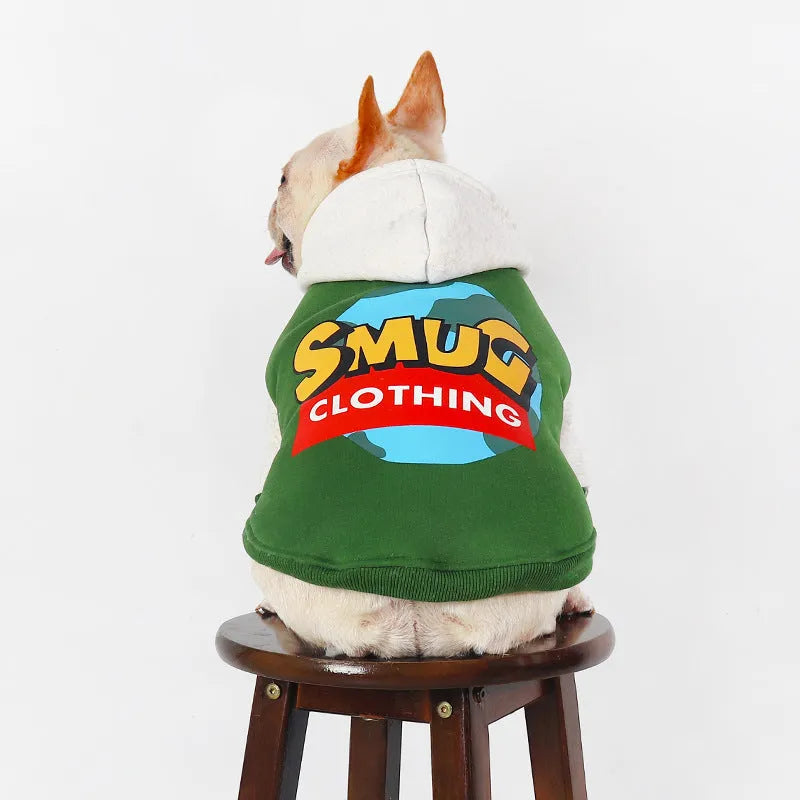 Green cotton dog coat for autumn and winter, sizes L to 4XL