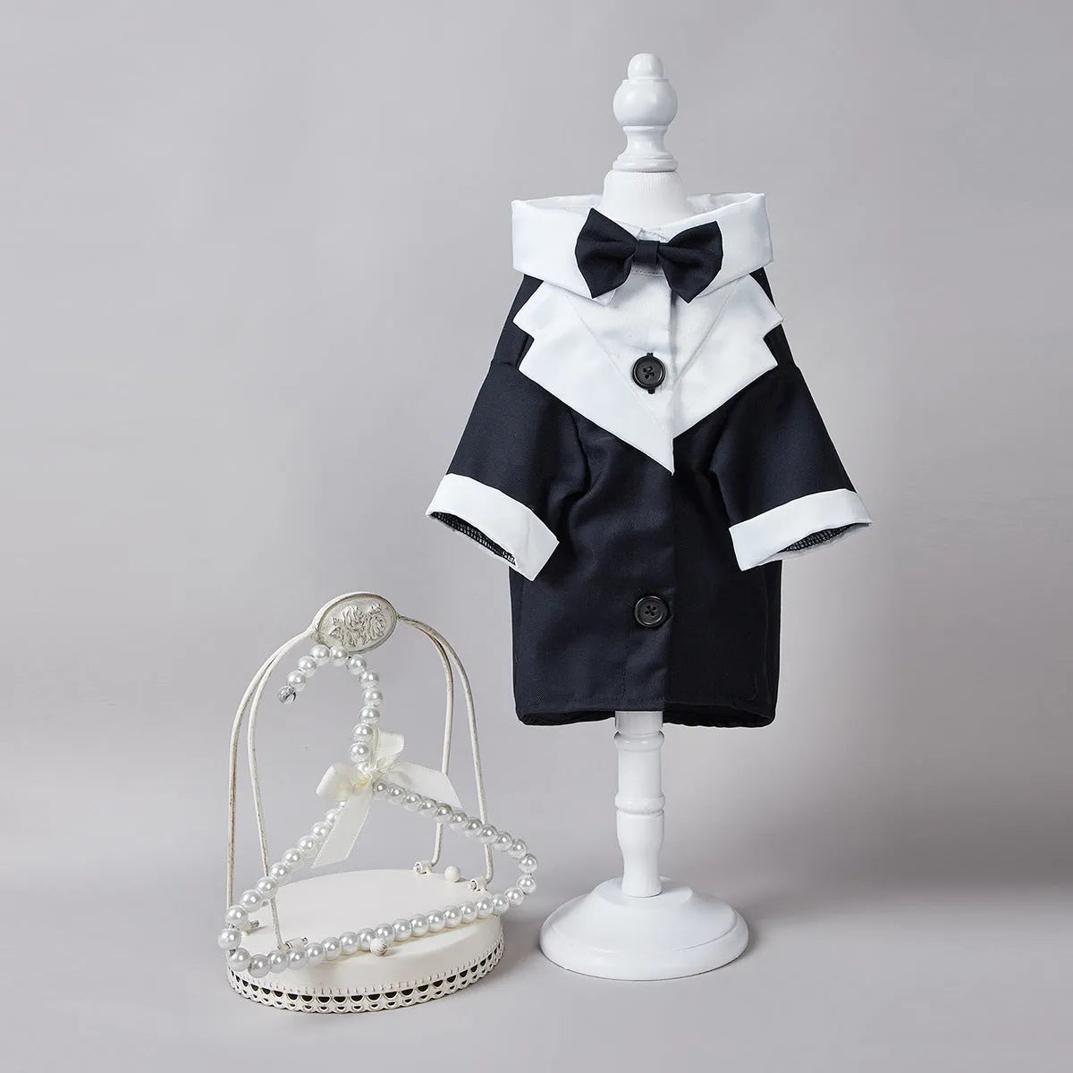 Chinese style gentleman wedding suit for dogs in polyester formal pet clothing