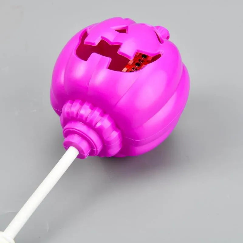 USB rechargeable plastic pumpkin lamp with yellow or purple LED light for Halloween decoration