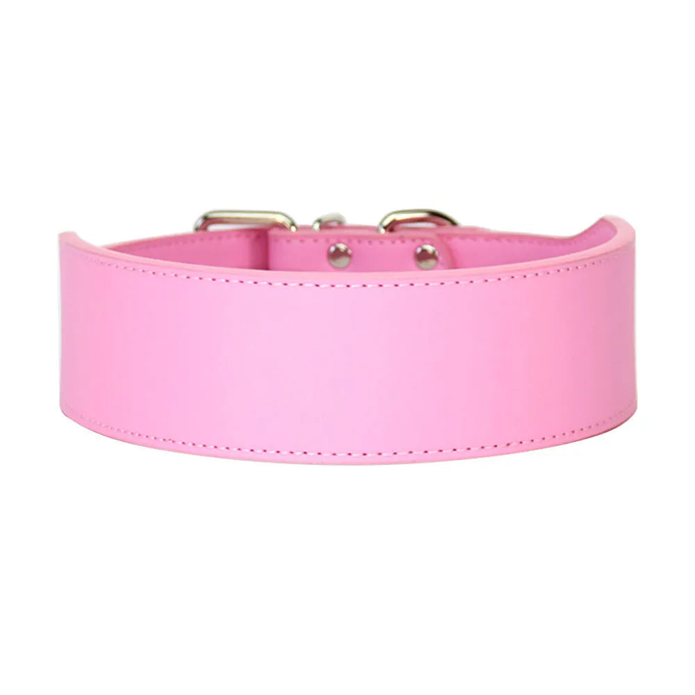 Fish-shaped leather dog collar for large dogs in multiple colours and sizes