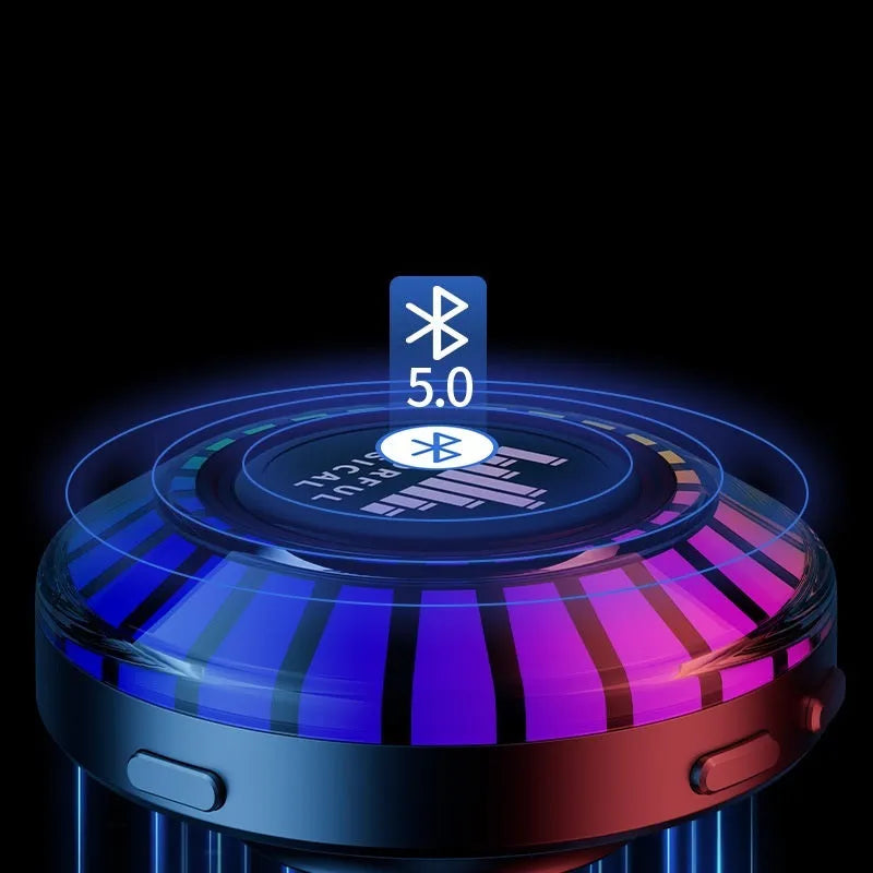 Compact cube-shaped voice control Bluetooth ambience lamp with LED polar light.