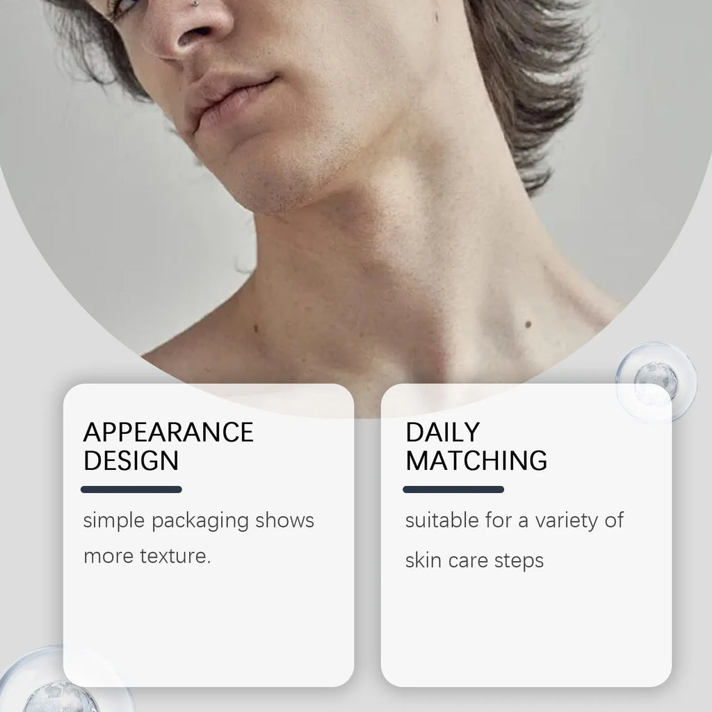 Men's neck cream 50g tube with collagen hyaluronic acid retinol vitamin E ingredients