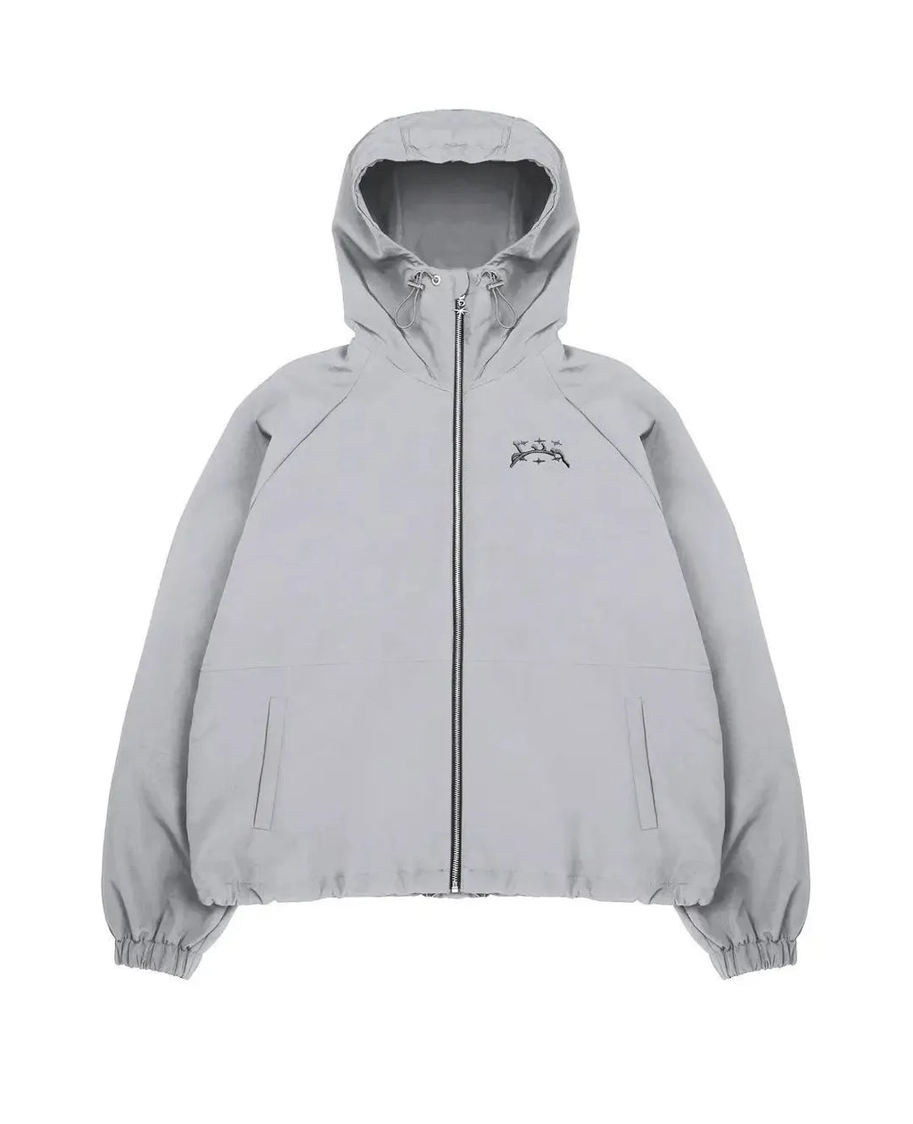 Men's grey loose fit hooded sunscreen jacket with British style design