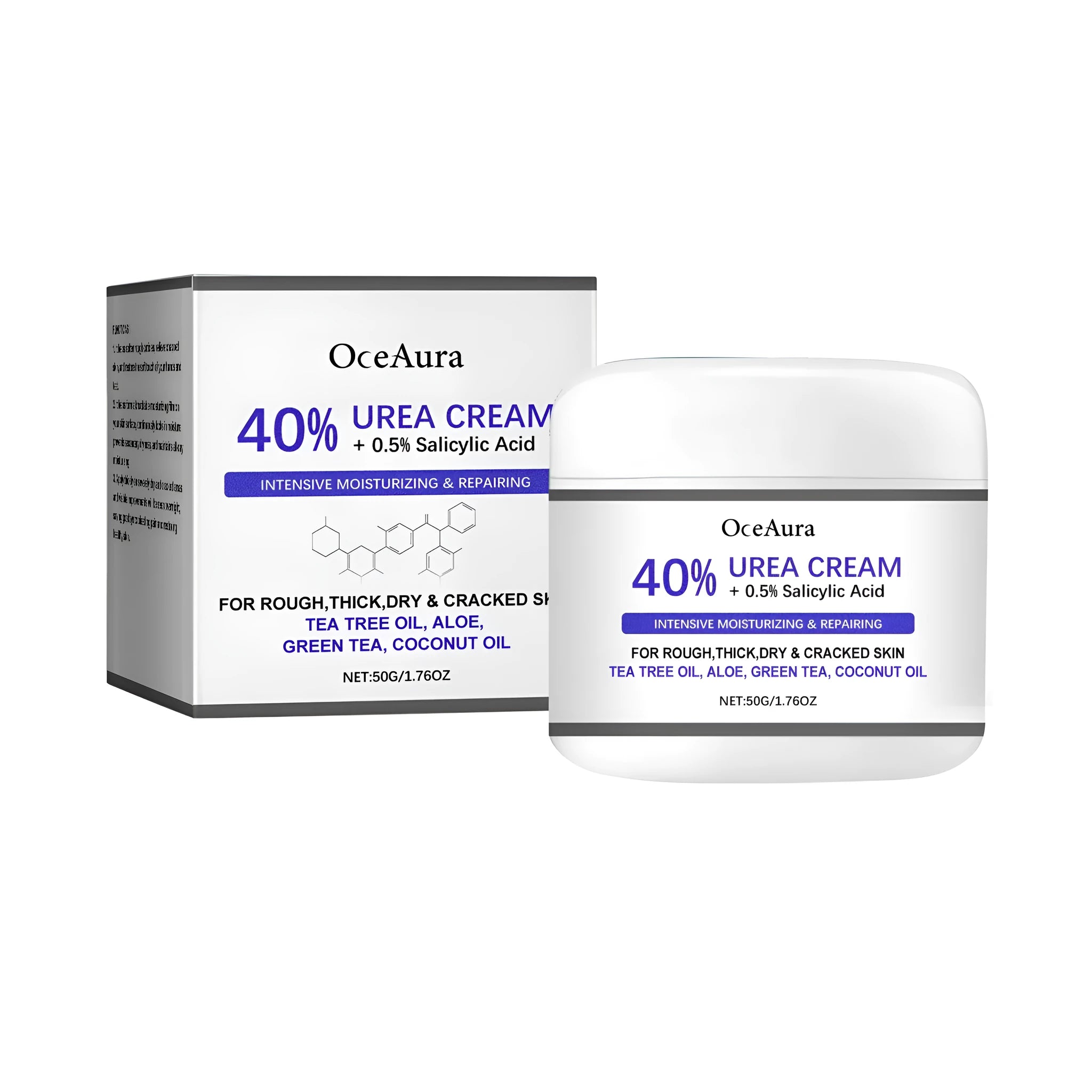 A 50g tube of anti-cracking hand and foot cream with urea and salicylic acid.