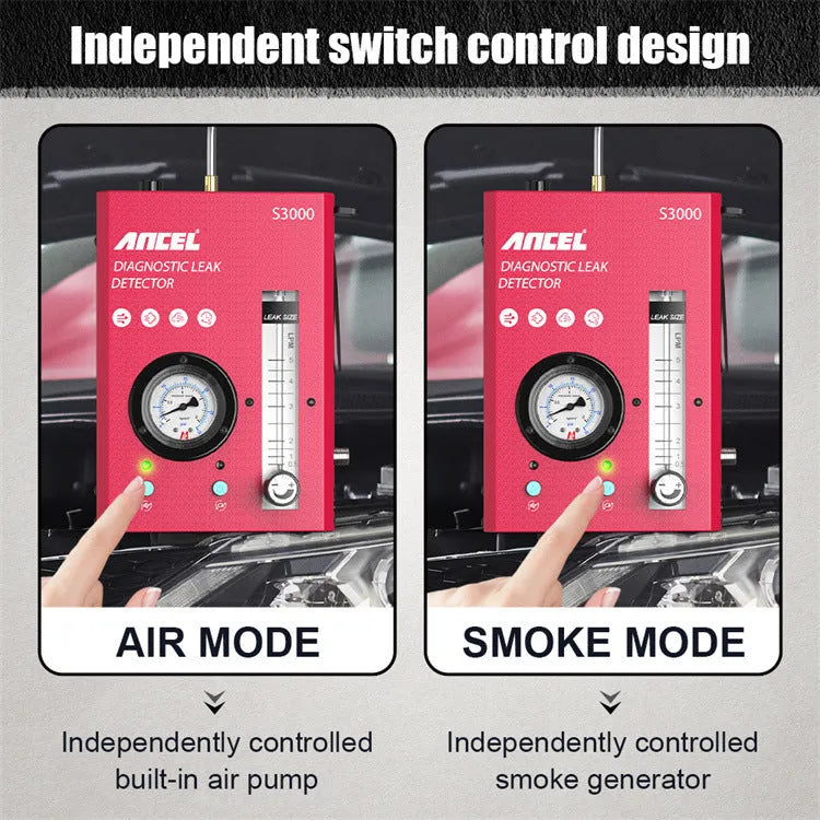 S3000 model car smoke detector vacuum leak diagnostic tool with 12V power supply