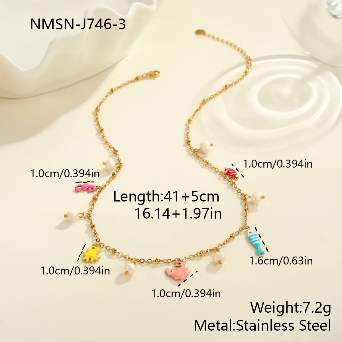 Stainless steel necklace with geometric pendant and alloy bracelet set, 18K electroplated, fashion OL style